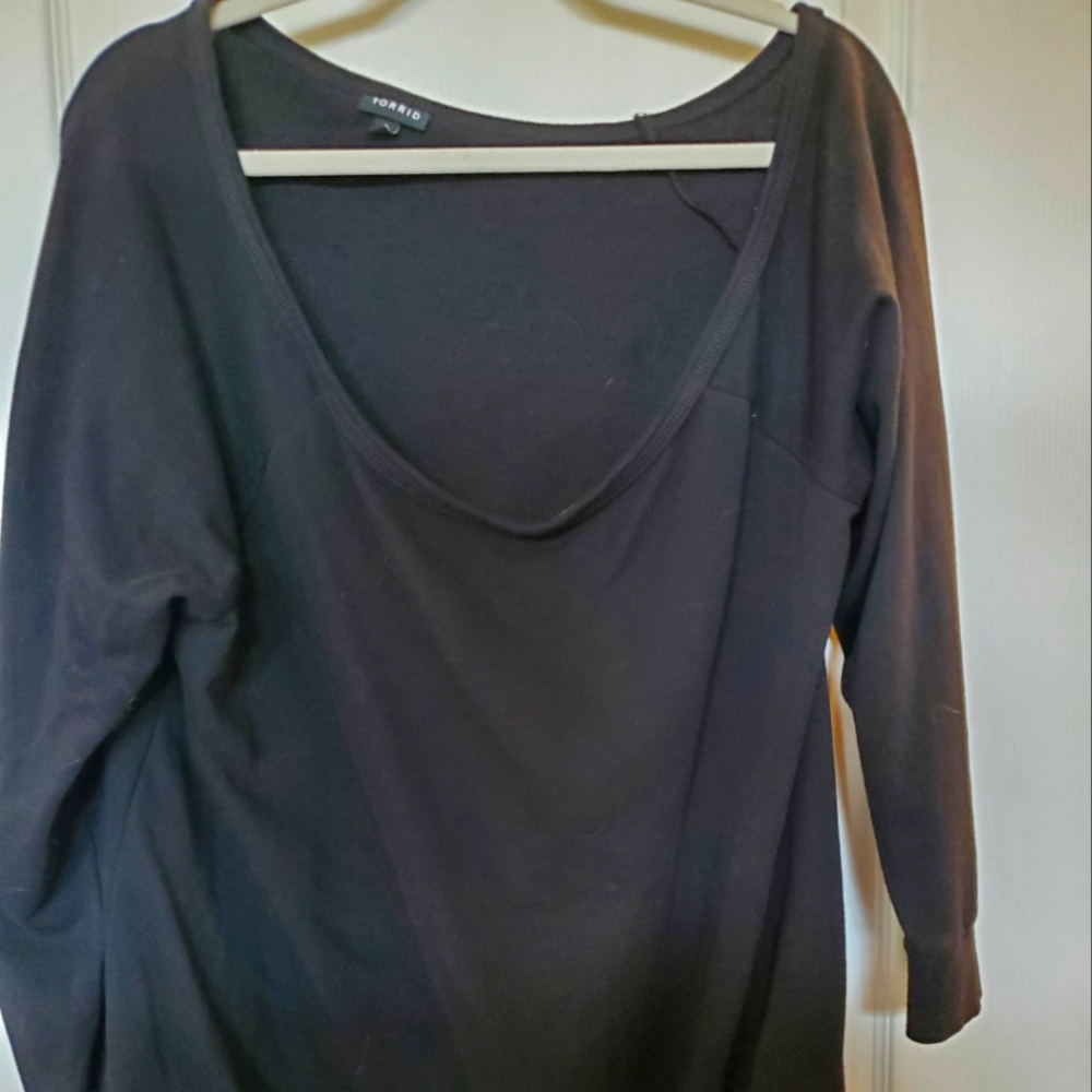 Womens off the shoulder black sweatshirt